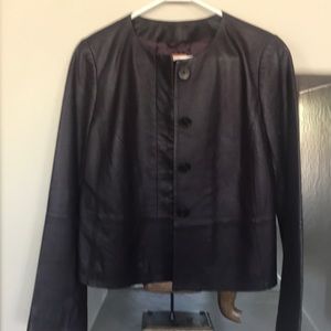 Tory deep purple soft leather jacket